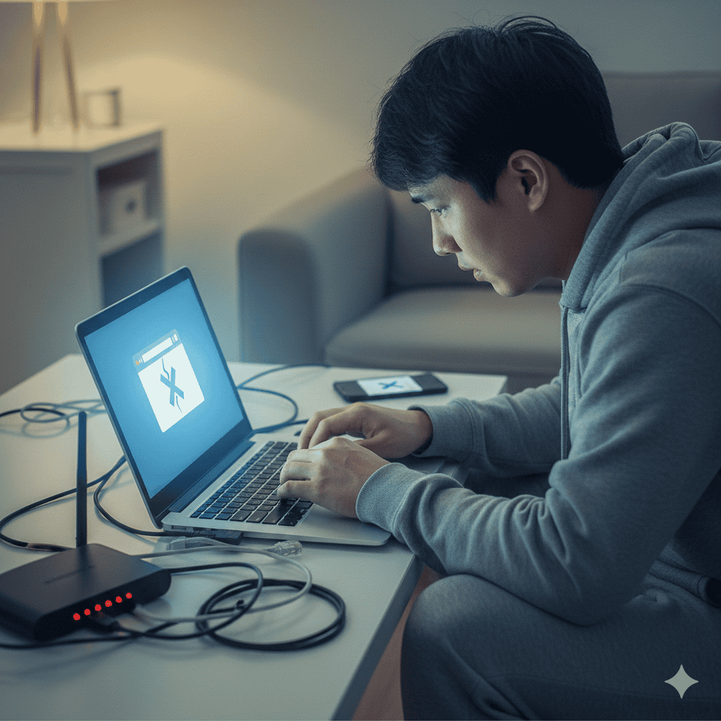 웹사이트에 접속이 안되는 이용자를 이미지화